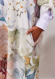 summer printed dress long sleeves - 2025106