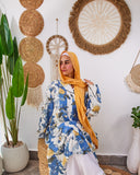 summer printed dress long sleeves nero - 2025108