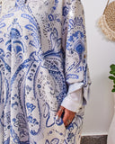 summer printed dress long sleeves - 2025112