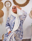 summer printed dress long sleeves - 2025112