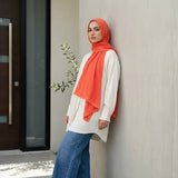 Cotton Scarf with ruffled edges - 71629