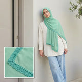 Cotton Scarf with ruffled edges - 71629
