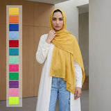 Cotton Scarf with ruffled edges - 71629